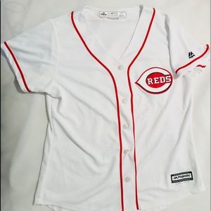 Majestic Cincinnati Reds Womens Jersey. Size L-EUC